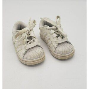 Adidas White Superstar Sneakers, Clamshell Toe, 5 Youth Kids, 723001 2007